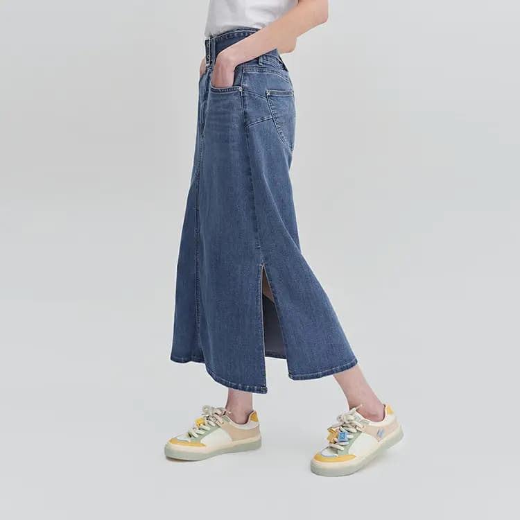 Lee SS24 Mall Collection Denim Midi Ətək Qadın 5