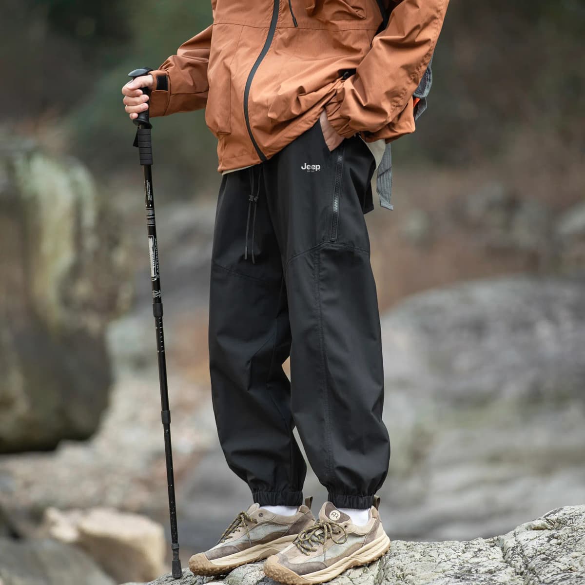 Jeep American Retro Deconstructed High-Street Functional Windproof Waterproof Wide-Leg Cuffed Casual Cargo Trousers Unisex 9