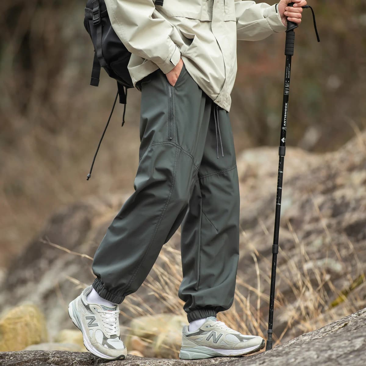 Jeep American Retro Deconstructed High-Street Functional Windproof Waterproof Wide-Leg Cuffed Casual Cargo Trousers Unisex 16