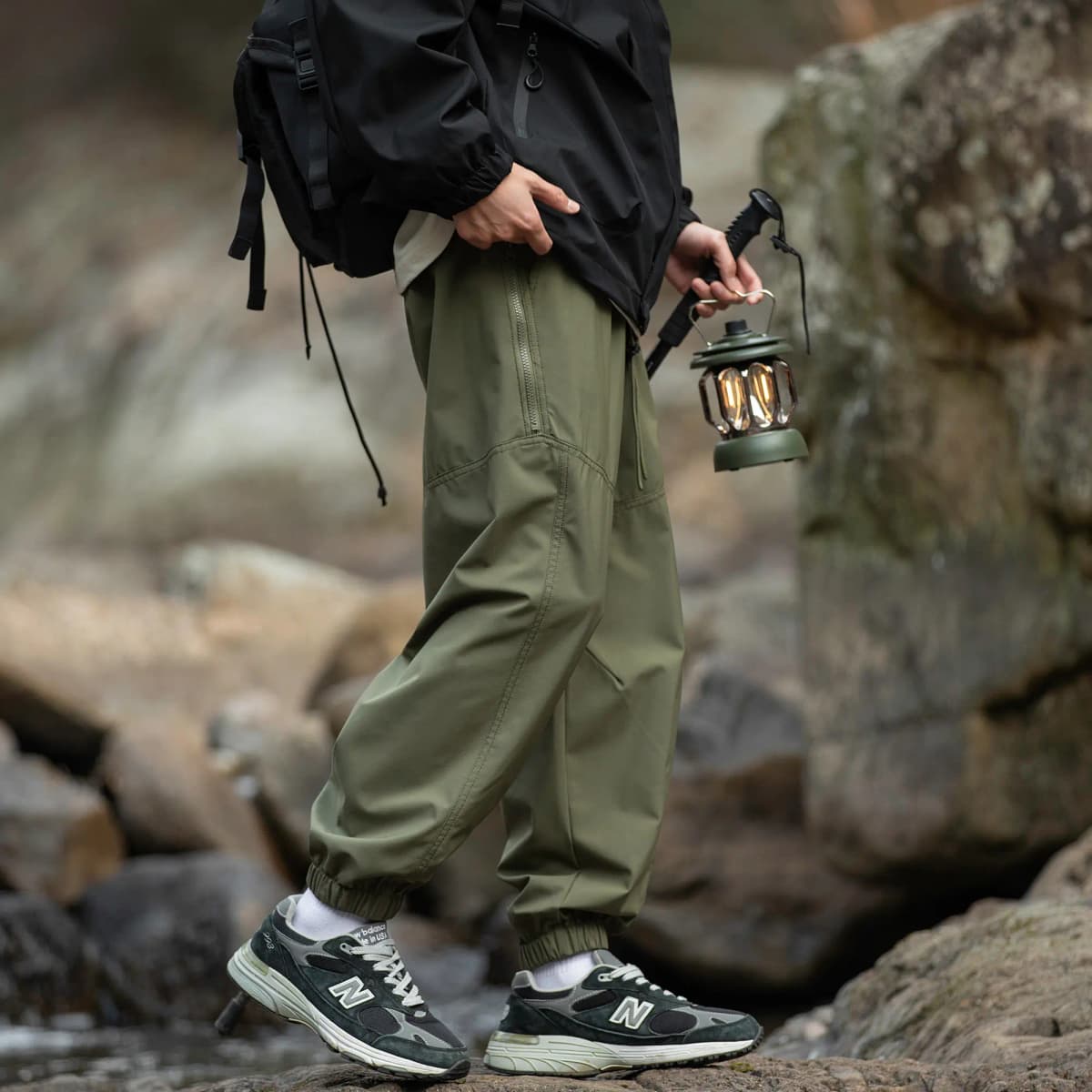 Jeep American Retro Deconstructed High-Street Functional Windproof Waterproof Wide-Leg Cuffed Casual Cargo Trousers Unisex 5