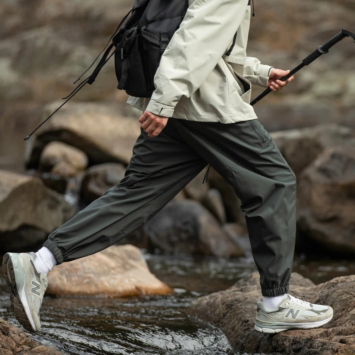 Jeep American Retro Deconstructed High-Street Functional Windproof Waterproof Wide-Leg Cuffed Casual Cargo Trousers Unisex 15